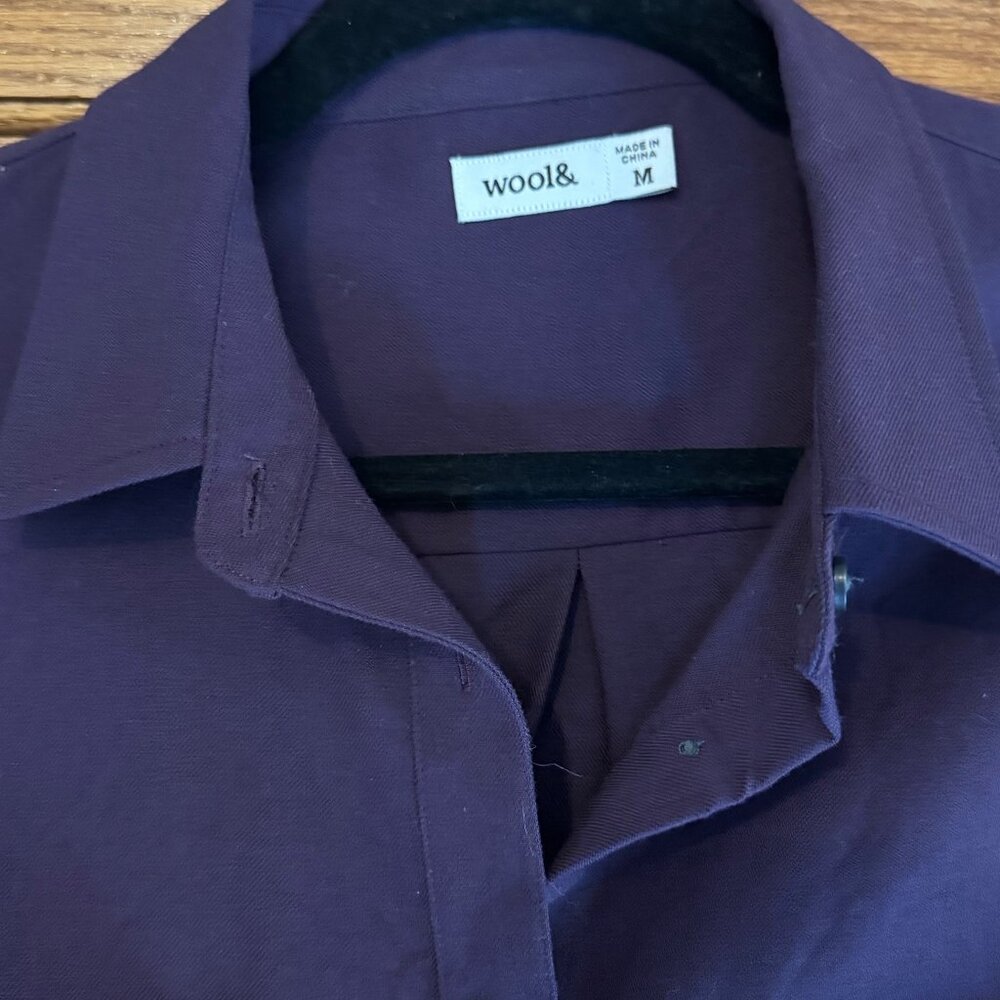 Wool& Long Sleeve button down shirt NWOT